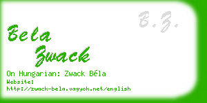 bela zwack business card