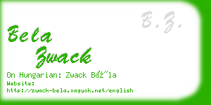 bela zwack business card